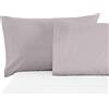 BANZAII TEXTILE INNOVATOR ONLINE Banzaii Coppia Federe Cuscini Letto in Microfibra 50x80 cm, Anallergiche, Antiacaro, Made in Italy, Grigio Chiaro