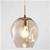 BDS lighting 12 tonalità di Vetro Luci del Pendente, 250cm Lunghi Cavi, 60 Centimetri Diametro Chrome Colori Rotonda Base della Lampada, Lungo Chandelier (Color : Champagne)
