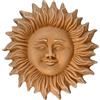 Le Terrecotte di Cassiano Fabio Mascherone Sole Gigante in Terracotta 40x40 cm - Scultura da Parete Artigianale Italiana - Decorazione Solare per Interni ed Esterni - Fatta a Mano