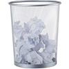 Relaxdays Cestino gettacarte metallo grande pattumiera portarifiuti da ufficio 20 litri Ø 30 cm alto 35 cm argento
