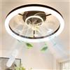 Mckalen Ventilatore da Soffitto con Luce 50CM, 6 velocità con Telecomando, 36W Lampada Ventilatore da Soffitto Reversibile, Timer, 7 Pale, Estate/Inverno, Soffitto Camera da Letto, Cucina (Nero)