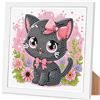 Arttoplus Diamond Painting per bambini e bambine con cornice a forma di gatto, Diamond Painting per bambini a partire dai 4 5 6 8 10 anni, set di pittura con diamanti 5D per la decorazione della casa