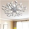 SOULONG Lampada da Soffitto, Plafoniera Lampada da soffitto per Camera da letto Soggiorno Fiore Design lampadario, Foglie Cristallo Acrilico Lampadari (Trasparente)