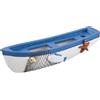 GORGECRAFT Figurina di Barca A Vela in Legno 18.5cm Miniatura di Barca da Pesca Blu Modello da Tavolo Modello da Spiaggia Modello da Bagno Bomboniere Centrotavola Vintage Nautica Mediterranea