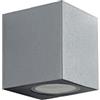 Partenopea® Applique lampada cubo da parete a muro gu10 max 10w led per interno esterno IP65 moderno faretto monoemissione (Cubo Grigio, Senza Luce)
