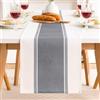 DakTou Runner Tavola Moderno con Ampie Strisce Grigio in Cotone e Lino 40x90cm, Runner da Tavolo in Stile Campagnolo e Rurale, Centrino Rettangolare per Tavolo da Pranzo, Tavolino da Salotto, Credenza