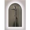 BD ART - Specchio da Parete Metà Ovale 50 x 90 cm - Illuminazione LED Bianco Freddo 4200K, IP44 - Orizzontale e Verticale - Per Bagno