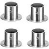 AYGCI 4 Pezzi Supporto Asta Armadio a Forma di U in Acciaio Inox Supporto per Asta per Tende Closet Asta estremità Supporti Flangia Supporto Barra con Viti