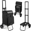 Housolution Carrello Carrellino Spesa Portaspesa Pieghevole con Ruote | 46L/136KG Capacità, 2 in 1 Carrello Portaspesa per Campeggio e Viaggio