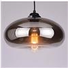 KOSILUM - Lampadario a goccia d'acqua in vetro fumé nero, elisse, luce bianca calda, illuminazione soggiorno, camera da letto, cucina, corridoio, 1 x 60 W, E27, IP20