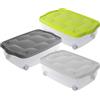 Sicignano Casalinghi Ingrosso Casalinghi Sicignano | Contenitore Organizer Storage Box Scatola Multiuso con Coperchio Colori Assortiti, Plastica Trasparente, Impilabile, Rettangolare - Soggiorno Camera da Letto Vestiti (24 lt, 3)