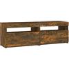 vidaXL Mobile Porta TV con Luci LED Rovere Fumo 120x35x40 cm