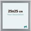 yd. Your Decoration - Cornice 25x25 cm - Argento Opaco - Decorativa Parete in Legno con Vetro in acryl - Antiriflesso - 25x25 Cornice - Como