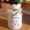 Grovjewfit Regali per Festa Della Mamma Vaso in Ceramica di Cuore Personalizzato con Nome e Fiore di Nascita Bianco Decorativo Regalo per Mamma Nonna Moglie Fidanzata (#1)