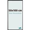 yd. Your Decoration - Cornice 50x100 cm - Nero Lucente - Cornice Decorativa Parete in Plastica con Vetro in acryl - Antiriflesso - 50x100 Cornice - Evry