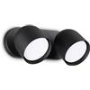 Ideal Lux DODO Faretto da soffitto Twin a 2 luci Nero