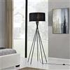 lux.pro Lampada da Terra 'Black Mikado' Alta 155 cm Piantana a 5 Piedi con Paralume Cilindrico in Tessuto Decorativo Ø 48 cm - Nero