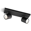 PHILIPS Faretto 2 luci Philips Runner in metallo attacco GU10 IP20 nero - 43531500