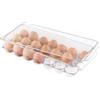 InterDesign iDesign Fridge/Freeze Binz Contenitore Per Uova, Grande Portauova In Plastica Impilabile Per 21 Uova, Trasparente