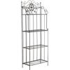 CLP Scaffale portapiante Flora in Metallo Stile Country, Pieghevole, 4 Ripiani, per Interno ed Esterno, Giardino, Balcone, terrazza, Parete, Colore:Bronzo