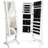 tectake® Armadietto Portagioie con Specchio, Specchiera, Mobiletto Bagno, Contenitore Porta Gioielli, Porta Braccialetti, Mobile Bagno, Design Vintage - Bianco