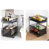 LANTUS Organizer Sottolavello Portaoggetti con Cestelli Scorrevoli Estraibili, Per l'interno di Pensili,Armadi,Scaffali,Piani lavoro,Scrivanie.Per Casa,Ufficio,Bagno,Cucina,Camere,Nero-2PC