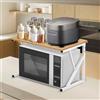 LANTUS Scaffale Cucina Salvaspazio Estensibile Mensola Microonde Scaffale da Cucina, Ripiani per Microonde con Ganci, Mensola Cucina per Mettere Piatti e Ciotole-54 * 35 * 34,5 cm - Acero bianco