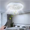 Sararoom Ventilatore da Soffitto con Luce e telecomando | 48CM Dimmerabile LED Plafoniere, 70W Lampada soffitto con Ventilatore, 3 Colori,6 Velocità/Reversibili,Memoria,Tempistica per camera da letto