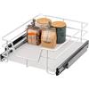 bremermann cassetto telescopico 45 cm con ripiano, per montaggio successivo, con guide telescopiche a sfera, ideale per cucina, bagno e camera da letto, in metallo (Bianco)
