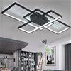 XIANHE Plafoniera LED Soffitto Moderno Lampade da Salotto Dimmerabile con Telecomando, 80W Creativo Rettangolare Design Lampadario Per Soggiorno Camera da letto Corridoio Cucina Ingresso (Nero)