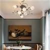 VTAMng Lampada da soffitto retrò a forma di fiore lampada da soffitto in stile country lampadario Sputnik antico in bronzo antico con paralume in vetro smerigliato adatto per cucina camera da letto so