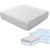 SHUOJIA Fodere per Cuscini per Divani, Protezioni per Cuscini per Sedili in Tessuto di Velluto Elasticizzato,Cuscino per Divano Fodera per mobili Coprisedile per Divano (Light Grey,Chaise Longue)