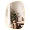 Tulup Specchio con Illuminazione 90,9x66 cm Senza Cornice Ondulato Forma Irregolare Decorativo per il Bagno, Camera da Letto e Soggiorno Retroilluminato LED Bianco Caldo Montaggio a Parete