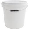 Euroshoppingonline Secchio in plastica, 20 litri, bianco traffico, con coperchio per alimenti trasporto box manico in metallo latte milk