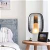 TEBUTI Lampada da comodino in vetro grigio fumo con filo creativo moderno minimalista design nordico lampada studio camera da letto 22,7 x 39 cm si illumina la vita
