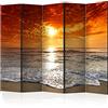 murando - Paravento Decorativo Monofacciale Spiaggia 225x172 XXL 5 Pannelli Divisori - Stampa su un Lato su Tela in TNT - Separe Divisorio per la Casa Simpatici Legno - Oceano c-C-0266-z-c