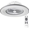 Noaton® Vega 11056GR Ventilatore da soffitto con luce, telecomando, attenuazione LED max 44 W, 3 temperature di colore regolabili, timer, flusso d'aria fino a 61 m3/min, Ø56 cm grigio, cassa bluetooth