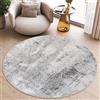 TAPISO Sky Tappeto Salotto Moderno Rotondo Pelo Corto Design Astratto Vintage Look Usato Sfumato tonalità Beige Grigio Oeko-Tex Sala Soggiorno Camera 240 x 240 cm