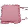 CASABELLAPIU Cuscini per Sedie con Volant e Cerniera, 38x38x4 cm, Set di 6 Pezzi 100% Made In Italy (Grigio-Rosa)