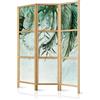 murando - Paravento da Interno Foglie 135x172 cm XXL 3 Pannelli Divisori Stampa Unilaterale su Tela in TNT Separe Divisorio per Ambienti Ufficio Paraventi Decorazioni Elegante Verde b-C-0782-bh-b