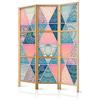 murando - Paravento da Interno 135x172 cm XXL Mandala 3 Pannelli Divisori Stampa Unilaterale su Tela in TNT Separe Divisorio per Ambienti Ufficio Paraventi Decorazioni Legno Elegante p-C-0009-z-b