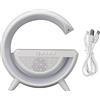 Generico CLASHOP Lampada da Comodino con Ricarica Wireless Radio FM LED RGB con 6 Modalità di Colore Altoparlante Bluetooth AUX TF CARD SD USB Ricaricabile e Batteria integrata