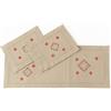 Corredocasa Set Completo Centrini 3 Pezzi misto Lino Grande 90x40 cm-30x40 cm Ricamo Manifattura Italiana Adatto a Qualsiasi Ambiente (Ricamo intaglio colorato)