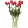 cn-Knight - 20 fiori artificiali di tulipano, steli di tulipano da 16 pollici al tatto realistico con foglie finte, tulipani e boccioli finti per centrotavola decorativo per matrimonio, rosso