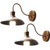ENTHERONIC 2 Pezzi Lampada da parete vintage per esterni IP54 Impermeabile Antiruggine Applique da parete in ferro a collo d'oca Luce da fienile E27 Luci da portico per esterni per patio