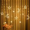 Surakey Ci Natalizie A Led 3,5 M, Luci Solari Esterno,Luci Per Tende A Stella Luna Luci Decorative Per Matrimoni Luci Per Tende Da Finestra Luci Natalizie,Esterno 8 Modalità Lucine Da Esterno Decorative
