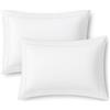 Corredocasa Coppia di Federe Cuscino Letto 50x80 Made in Italy - 100% Puro Cotone, per Letto Matrimoniale e Singolo - Bianche, Anallergiche e Antiacaro - Ricamo Orlo a Giorno a Gigliuccio (2 Pezzi)