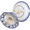 VANNI LAMPADARI - Applique da Parete Interno Edera - Lampada da Parete Orientabile con Snodo- in Ceramica Decorata a Mano - Applique Camera da Letto - Bagno - Cucina - Soggiorno, Blu