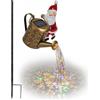 Hemousy Christmas Solar Kettle Lights Garden Lawn Decorative Lights, Waterproof Solar Powered Santa Watering Can Kettle Light for Lawn Outside Walkway Pathway Decorations