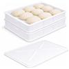 VIRSUS Cassetta con Coperchio per impasti Pizza e Pane HD3, misura 30x40x10 cm e capacità 10 Litri, colore neutro, Contenitore per alimenti, porta impasto per panetti (2 Cassette + 1 Coperchio)